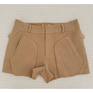 IDF tan large pocket flat front designer shorts 6